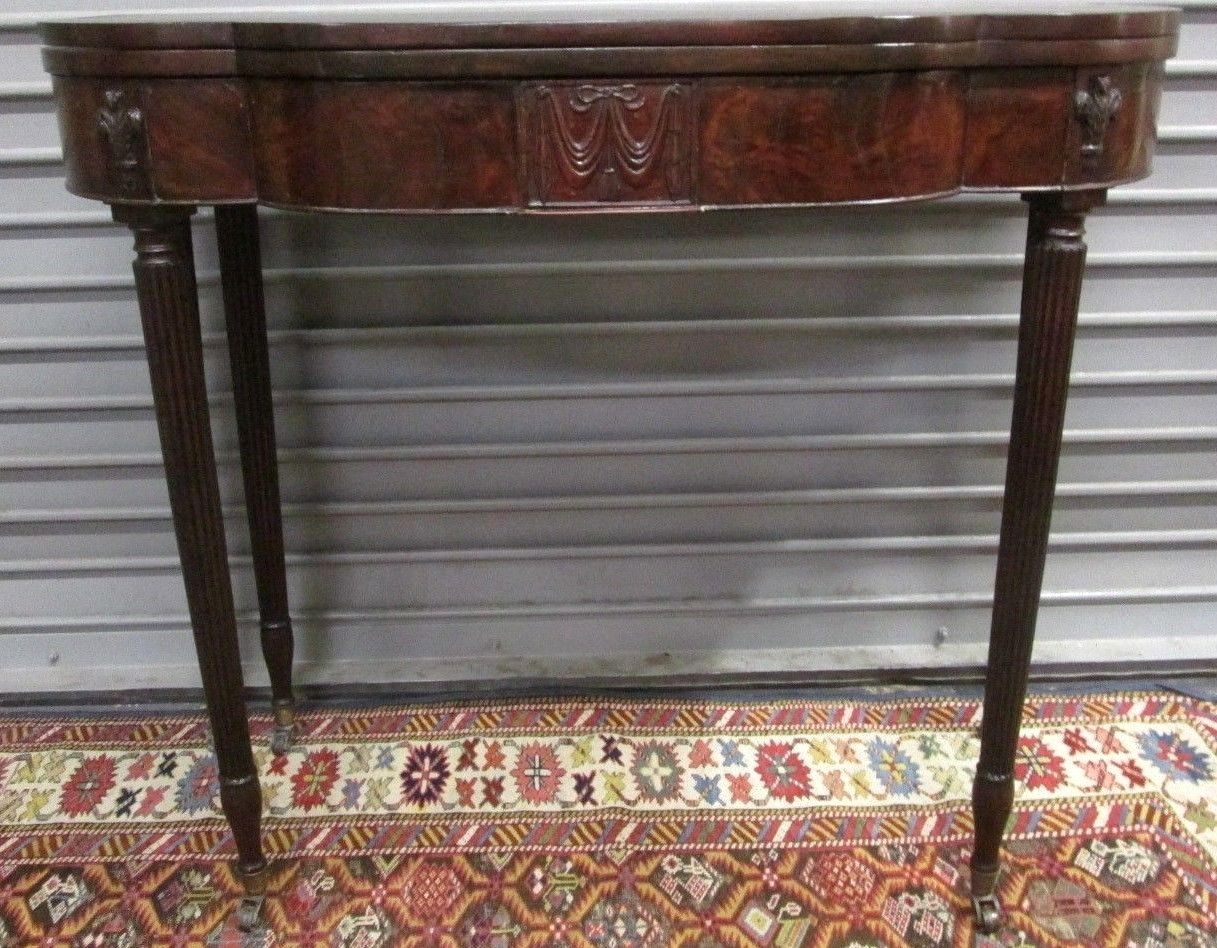 Rare Antique Sheraton Federal Card Table Attributed To Duncan